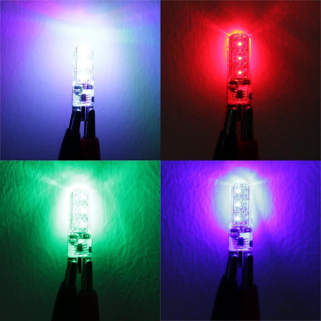 2- 2 Pieces T10 6LED Car Dome Reading Light Lamp Bulb RGB for Remote