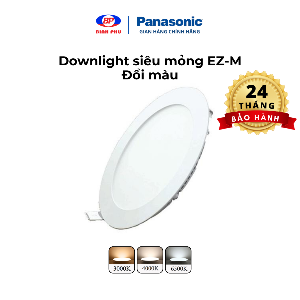 Đèn LED Downlight Âm trần siêu mỏng Đổi màu Panasonic EZ-M Công suất 15W