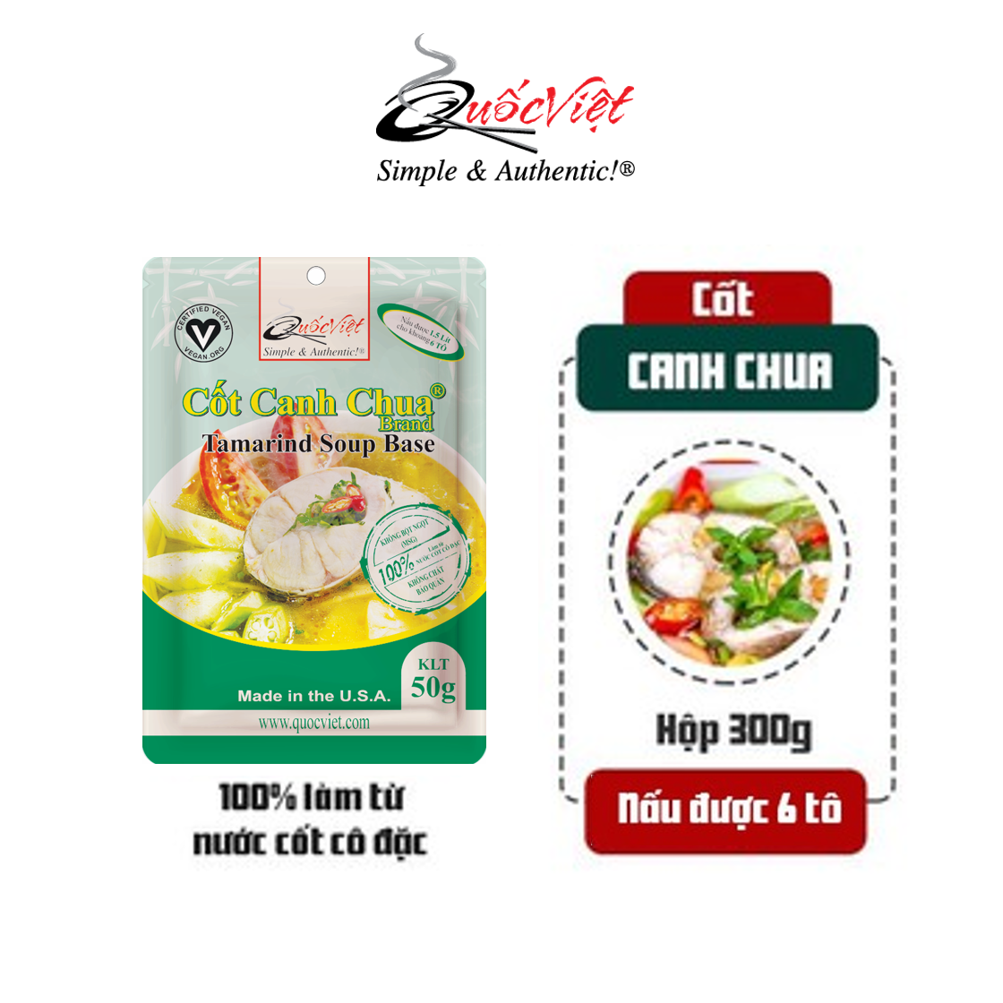 COMBO 2 Gói Gia vị Cốt Canh chua Quốc Việt - 2 x 50g - VN10509