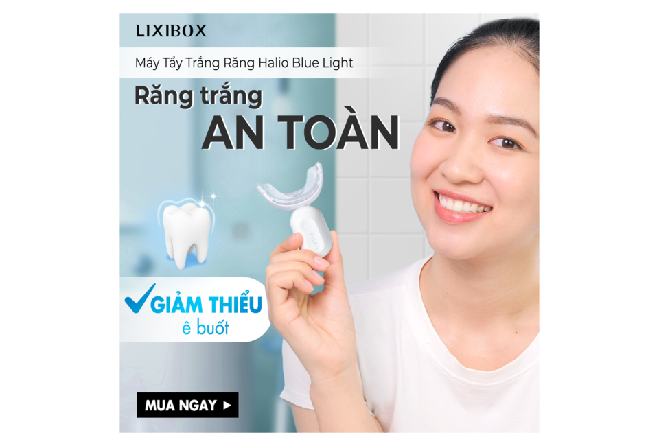 Combo Bàn chải điện, Máy tăm nước, Máy tẩy trắng răng Halio và bút tẩy trắng răng