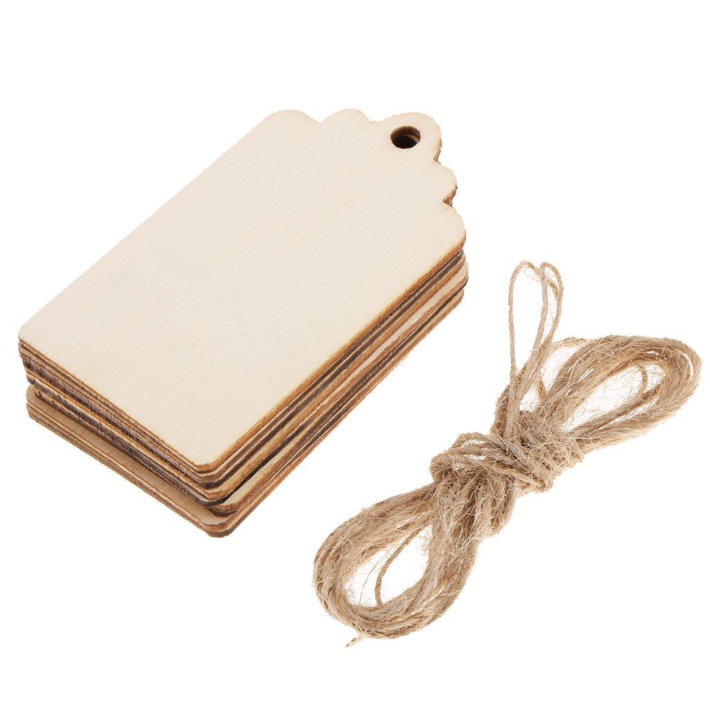 10Pieces Unfinished Wood Tags Wooden Gift Tags With 1 Bag Dried Flowers