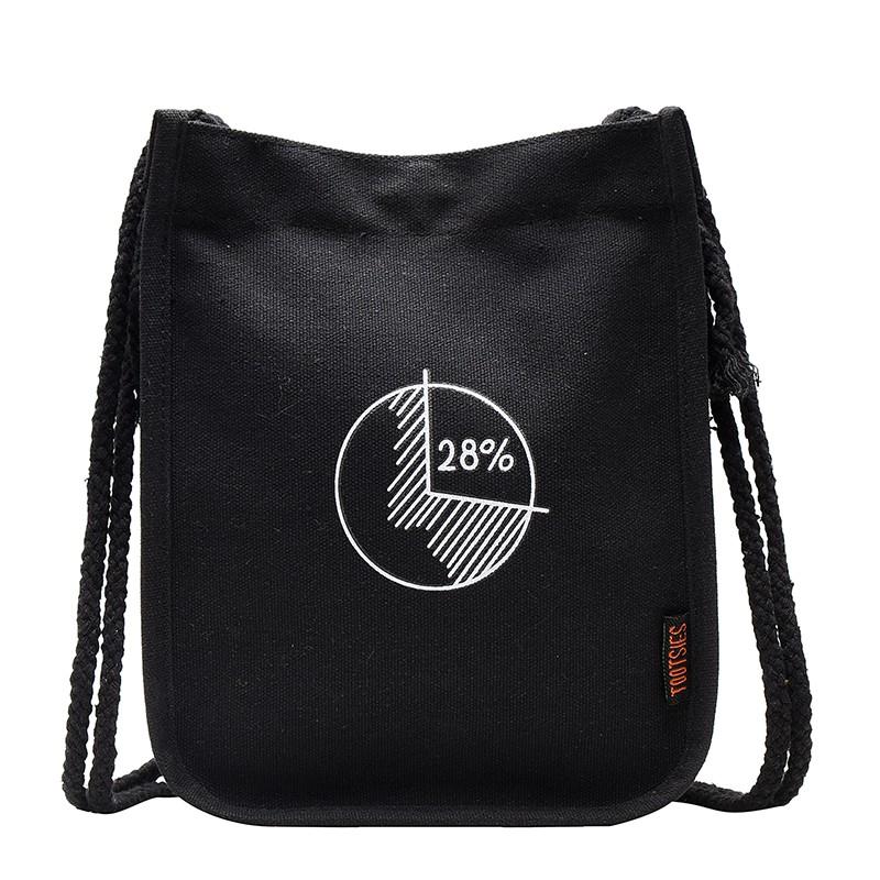 Casual Versatile Canvas Crossbody Bag Strap Student Shoulder Canvas Bag Small Bag Mobile Phone Bag
