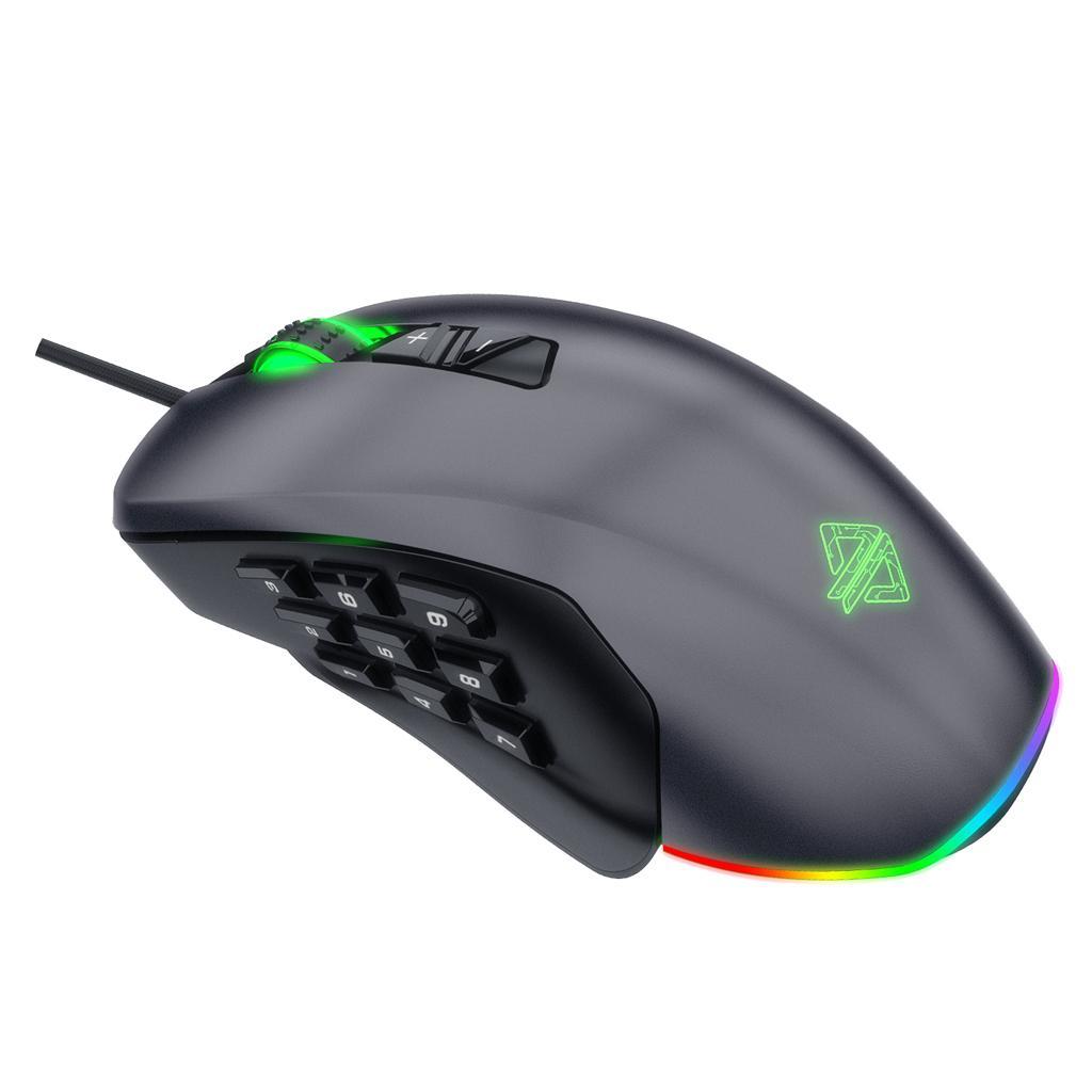 GTI USB Wired Computer Mouse, 3 Button, Scroll Wheel, Fit for Gaming, Gray