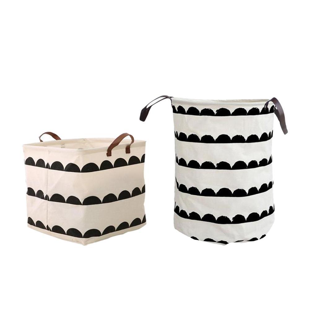 2x Collapsible Storage Basket Toy Bucket Clothes Laundry Hamper -Semicircle