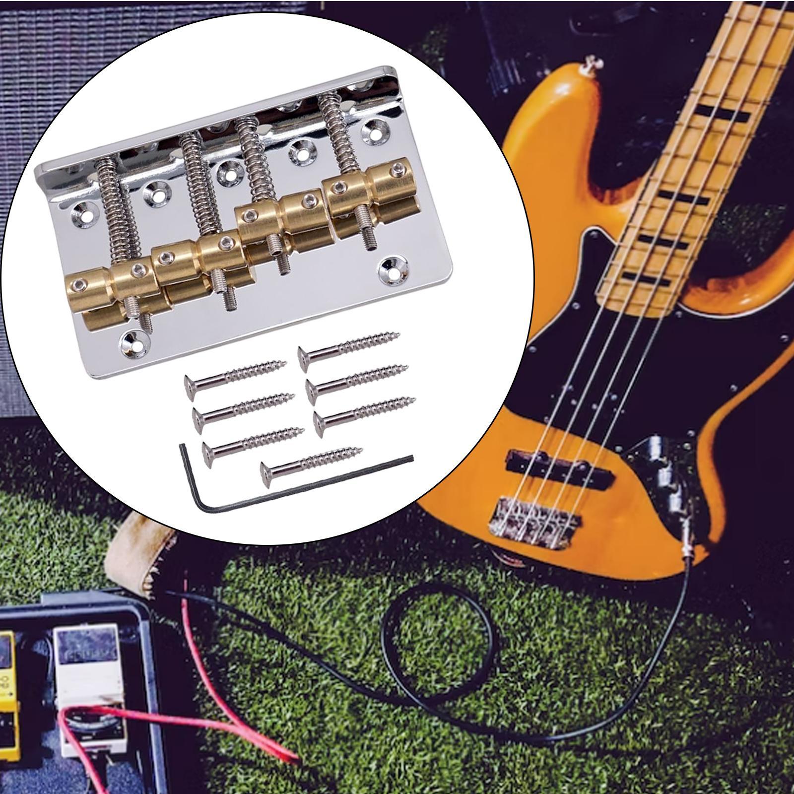 Professional 4 String Bass Bridge Assembly Replace String Spacing Adjustment
