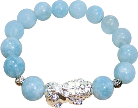 Vòng Tay Đá Aquamarine Charm Tỳ Hưu