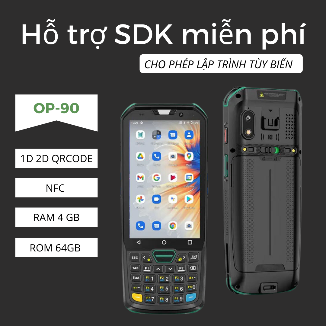 Máy quét mã vạch PDA – Máy kiểm kho PDA Android 11 – Máy PDA OPTORI OP90K ( Hàng chính hãng)