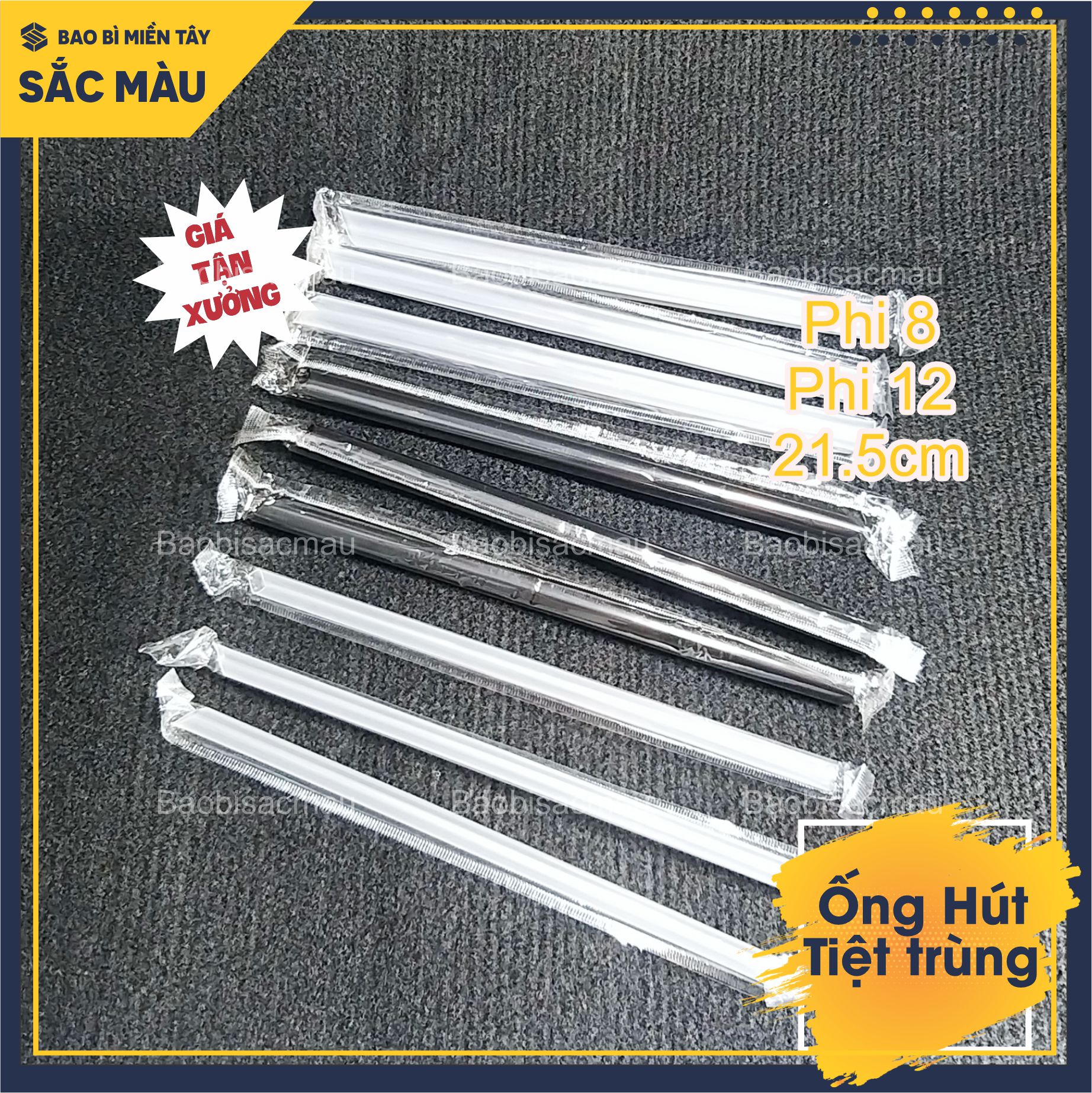 500G Ống hút tiệt trùng, ống hút trà sữa có màng bọc, an toàn, vệ sinh