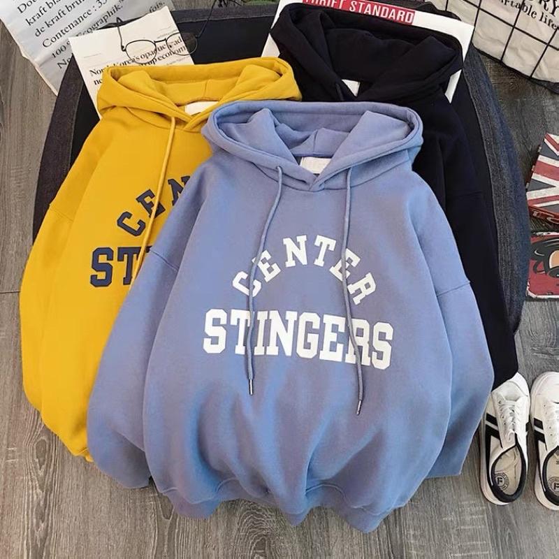 Áo hoodie nỉ bông, áo nỉ nữ chữ center nhiều màu hot 2021