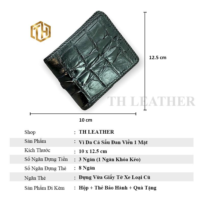 Bóp Nam Da Cá Sấu Thật Đan Viền Thủ Công Kiểu Dáng Ngang