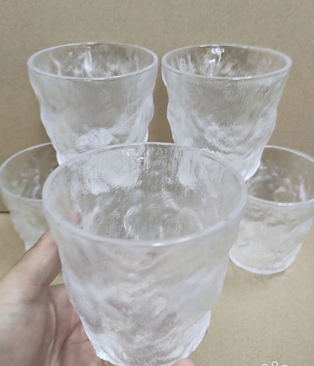 BỘ CỐC THỦY TINH 6 CHIẾC, CHỊU NHIỆT VÂN SẦN MÀU TRẮNG SIÊU ĐẸP