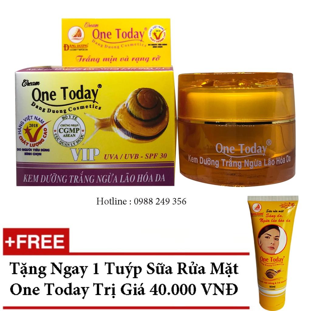 KEM DƯỠNG TRẮNG NGỪA LÃO HÓA DA ONE TODAY 20G + TẶNG SỮA RỬA MẶT ONE TODAY