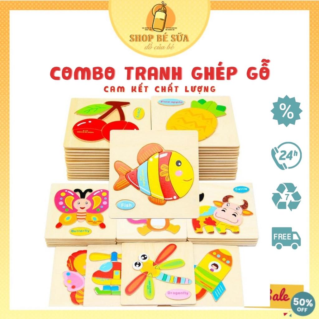 Combo Tranh Ghép Hình Gỗ 3D  Đồ Chơi Cho Bé Nhiều Hình Ngộ Nghĩnh ( Chọn combo ).