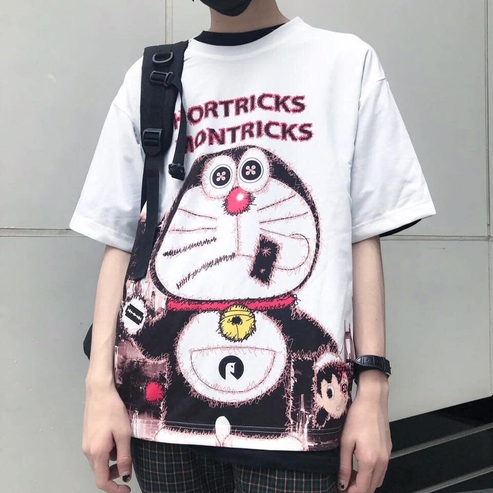 Áo tay lỡ unisex form rộng nam/nữ chất cotton tici.