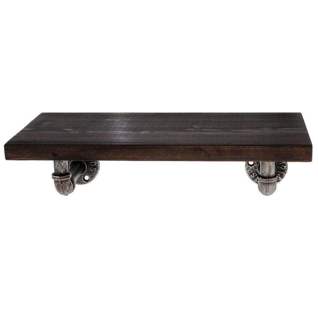 Industrial Pipe Bracket Heavy Duty Iron Wall Storage Shelf Rack Coffee