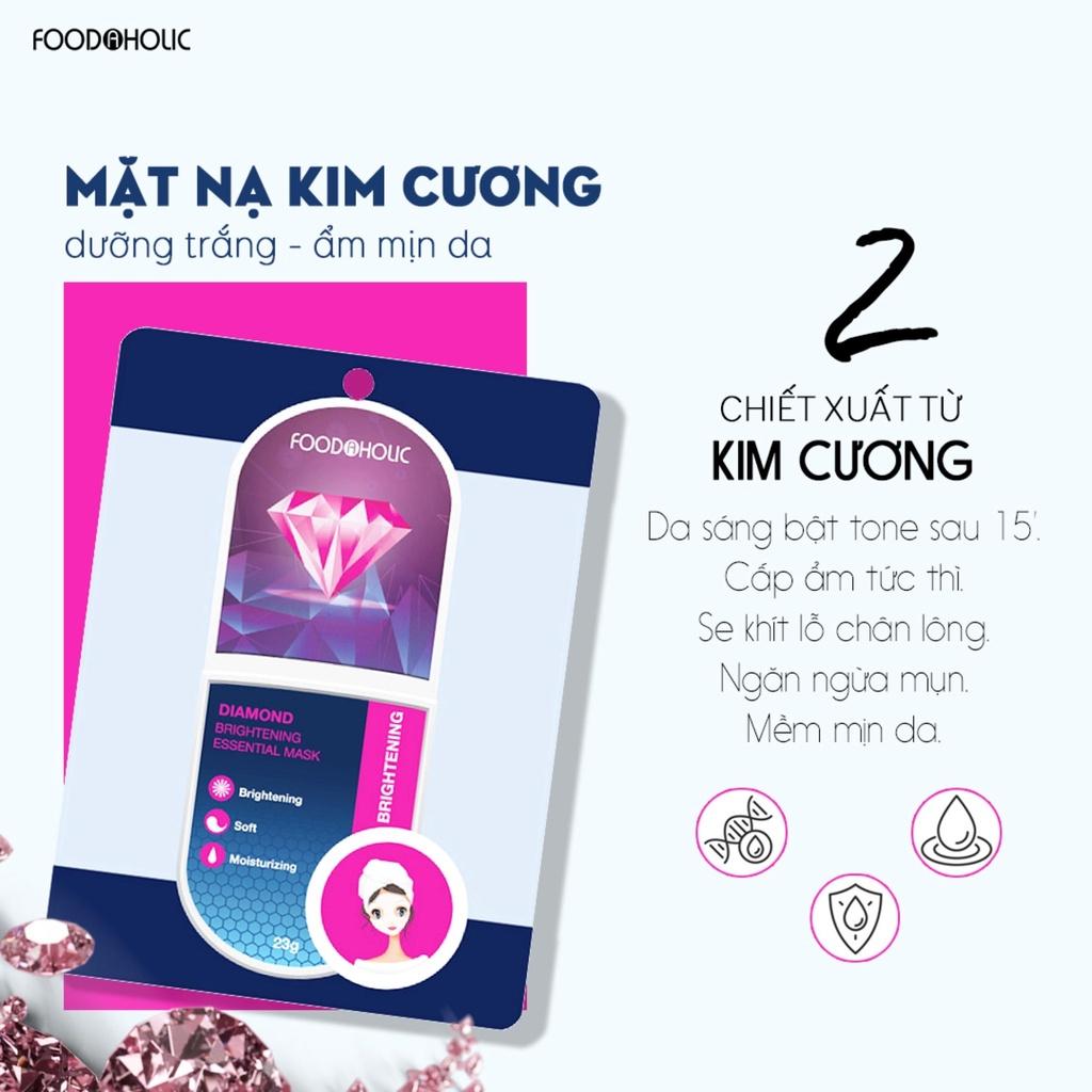 Combo 5 Mặt Nạ Foodaholic Diamond Brightening Essential Mask Dưỡng Trắng Da Kim Cương 23g/Miếng