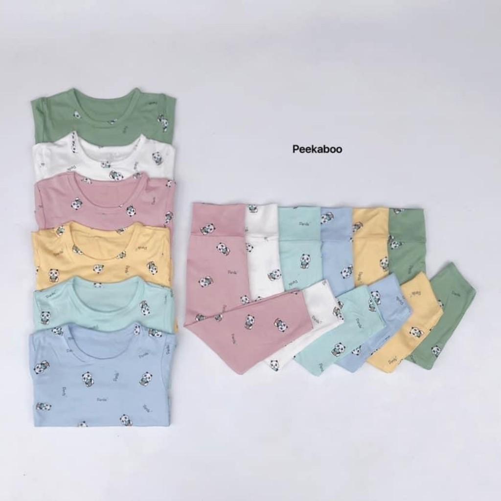 Bộ Thu Đông Dài Tay Cho Bé  Bộ Thun Lạnh Dài Tay Peekaboo Cho Bé Trai Bé Gái với họa tiết Gấu siêu Kute