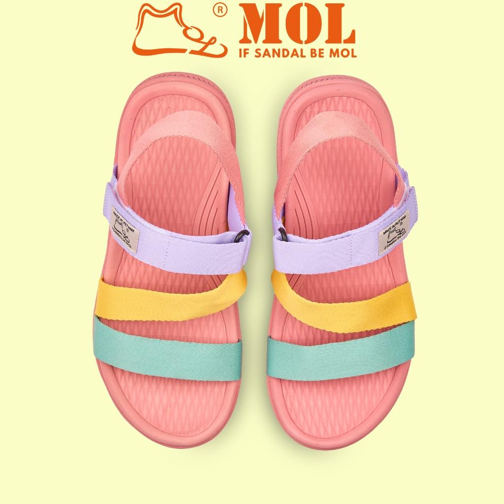 Giày sandal nữ siêu nhẹ hiệu MOL quai chữ Z MS2HH màu mix