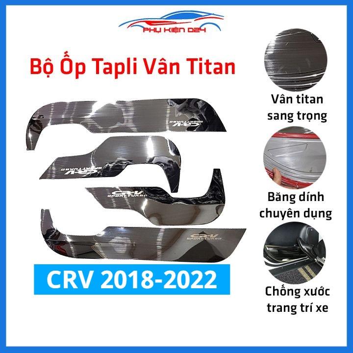 Bộ ốp tapli CR-V, CRV 2018-2019-2020-2021-2022 vân Titan chống xước va đập khi mở cửa và làm đẹp xe