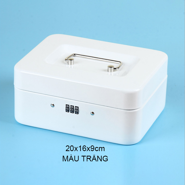 Hộp sắt dùng khóa số, dùng để tiền, đồ trang sức, đồ cá nhân rất an toàn, loại 20x16x9cm
