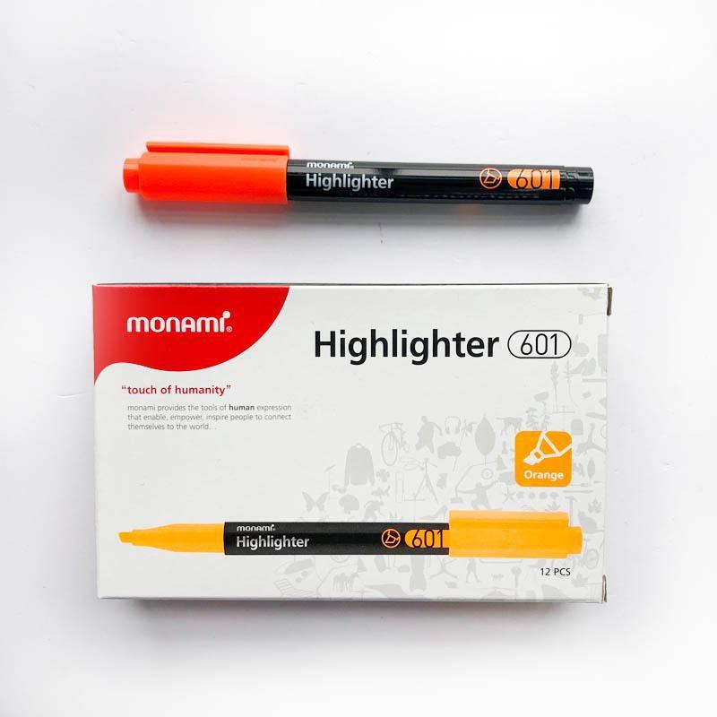 Bút Đánh Dấu MONAMI Hightlight 601 Nét Mực Đậm, Đều Màu Và Nhanh Khô