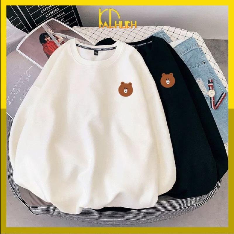 ÁO SWEATER UNISEX NAM NỮ IN LOGO GẤU BROWN VẢI NỈ BÔNG MỀM MỊN