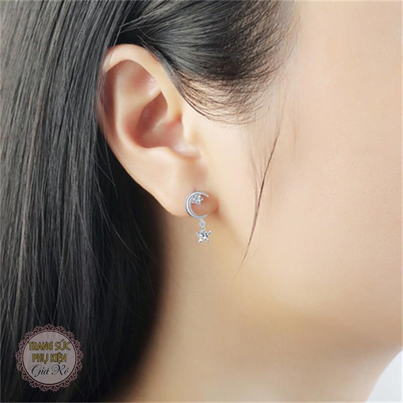 Bông tai trăng sao cực cute HT173, S925 xinh xắn, sale giá rẻ