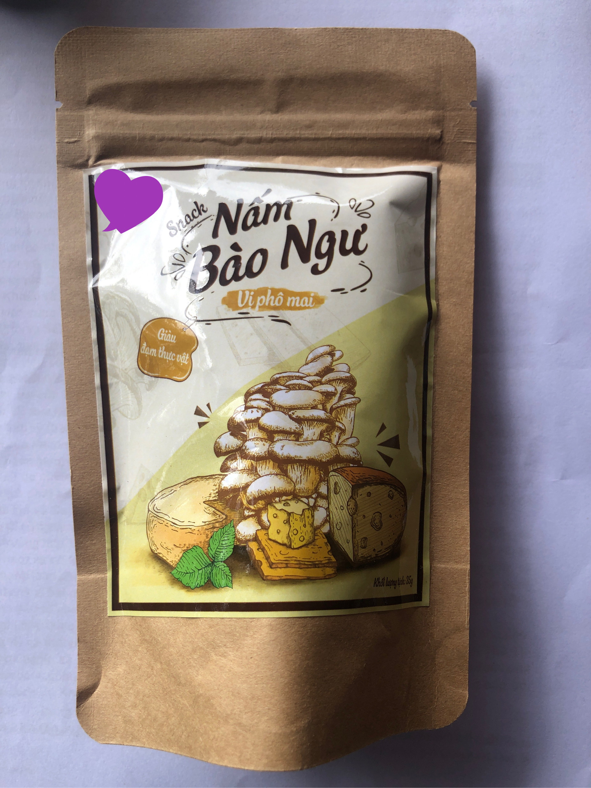 snack nấm bào ngư vị phô mai 35g