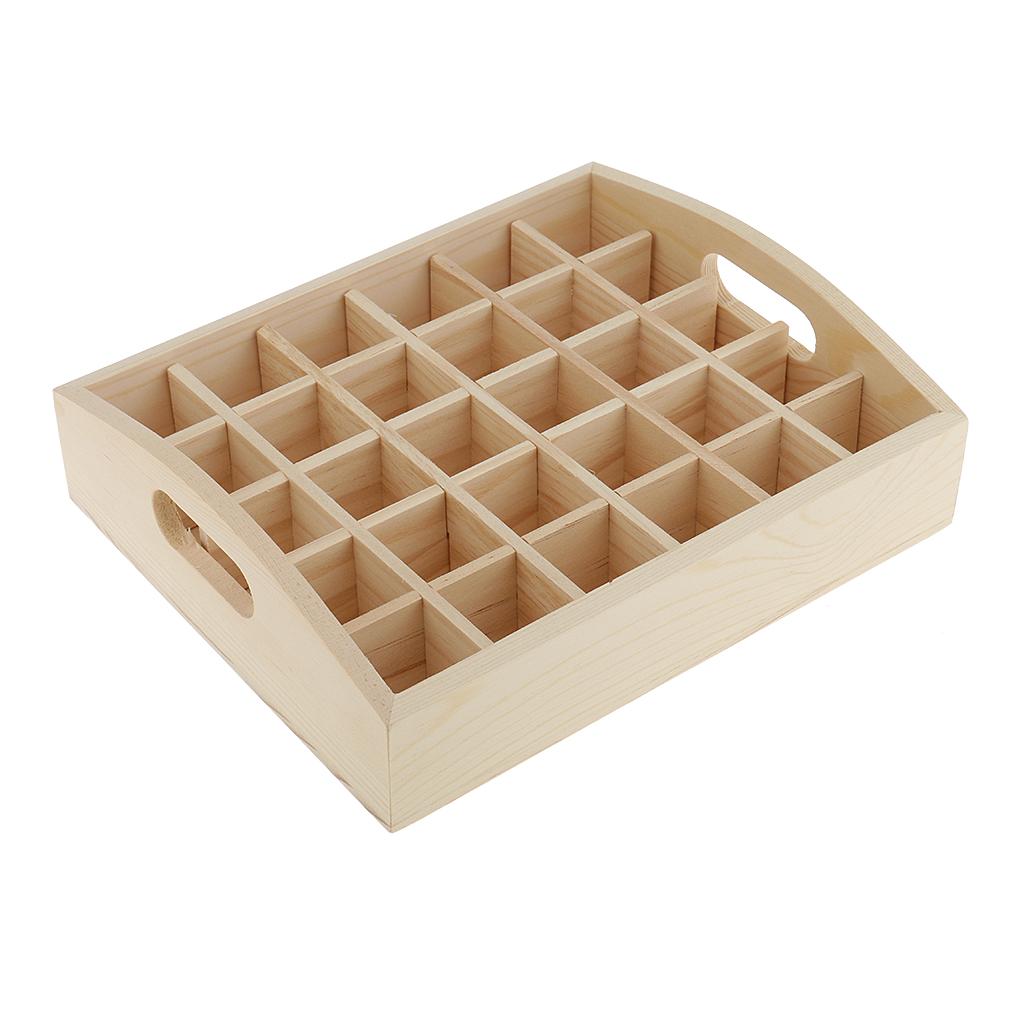 6/25/30 Slots Natural Wooden Essential Oil Box Container Storage Organizer Case For Travel Presentation Display