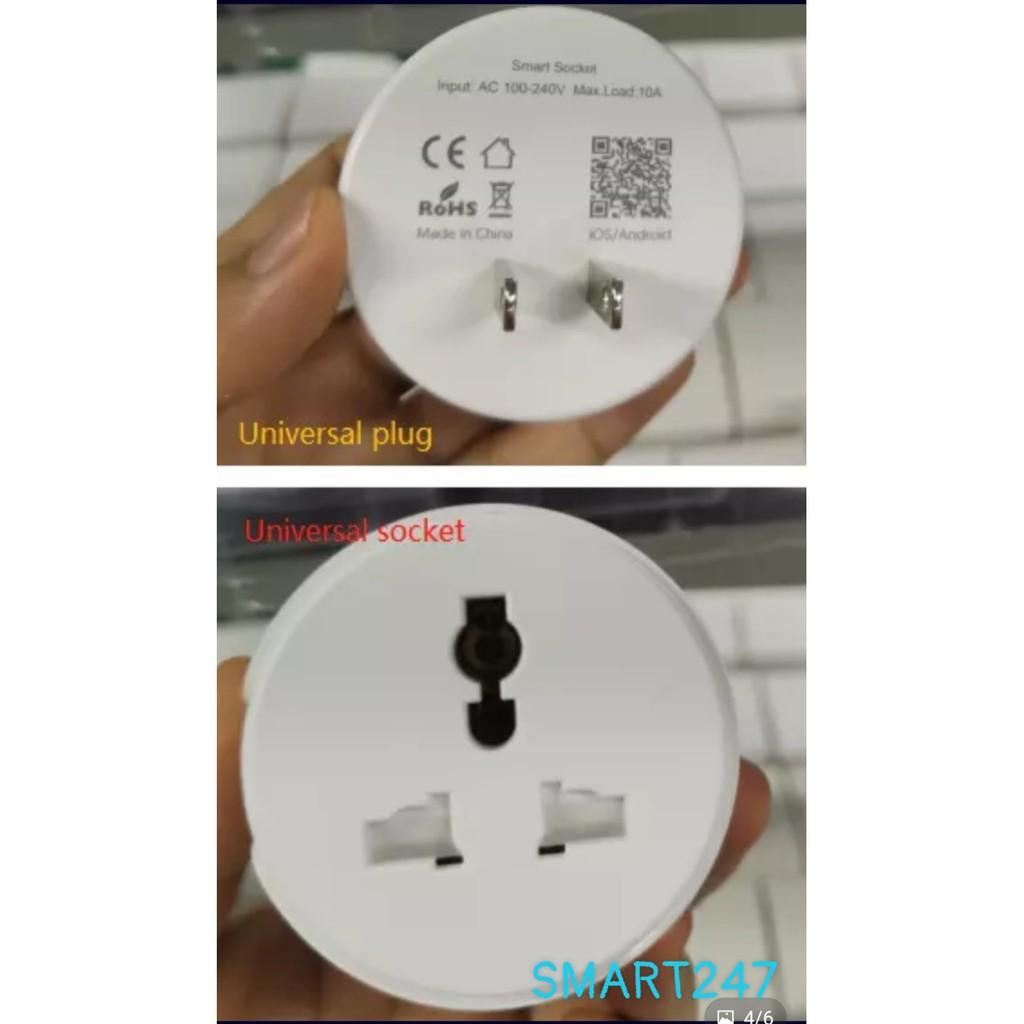 Ổ cắm wifi thông minh Tuya/Smartlife 15A- Đo Điện Năng - Tương thích mọi loại ổ cắm