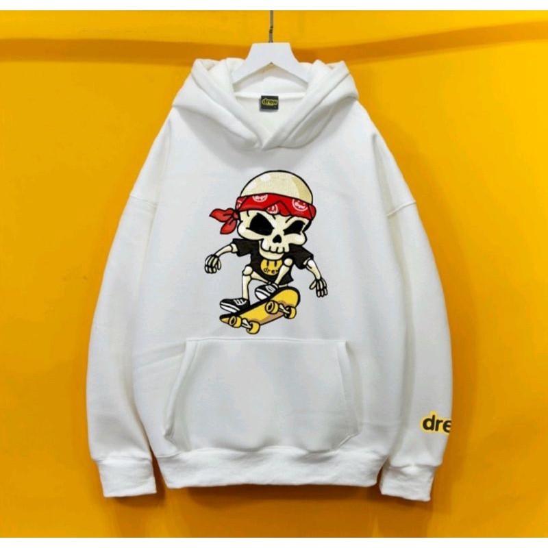 Hoodie drew xương trượt ván, chất liệu vải nỉ bông dày cao cấp