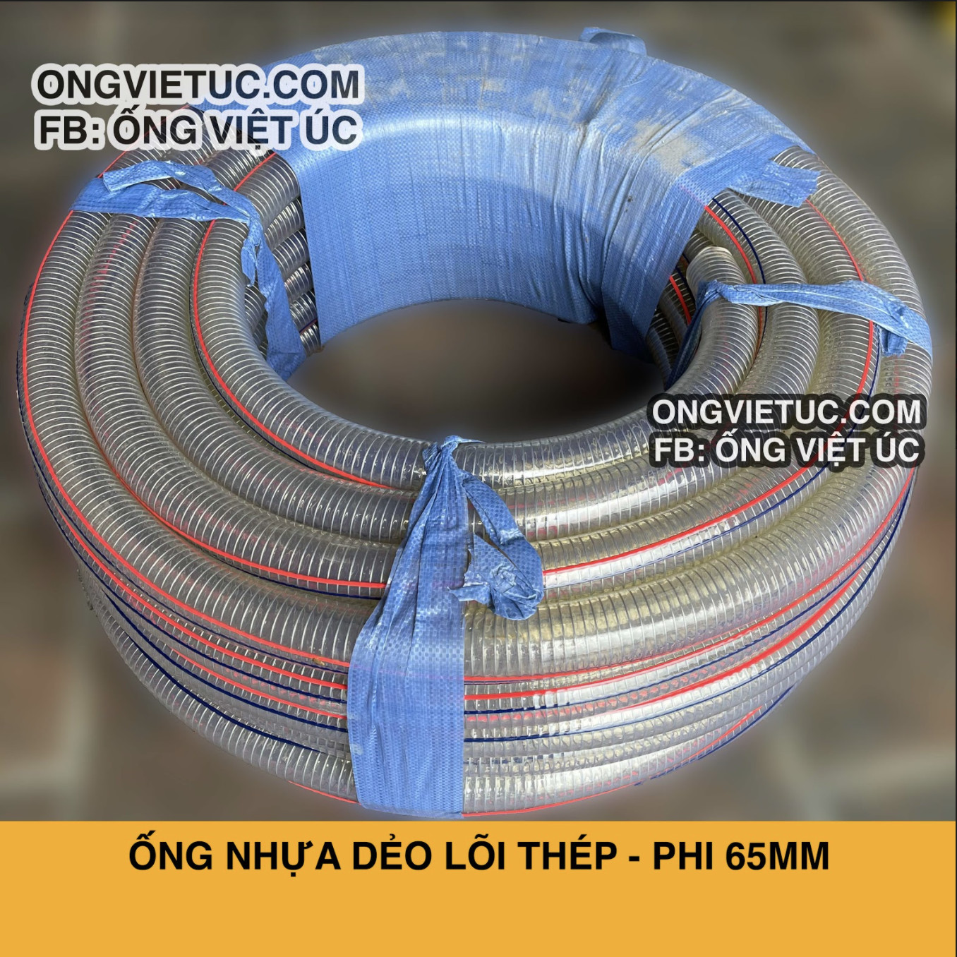 Ống nhựa lõi thép KT Việt Úc - Phi 65mm - Cuộn 30m