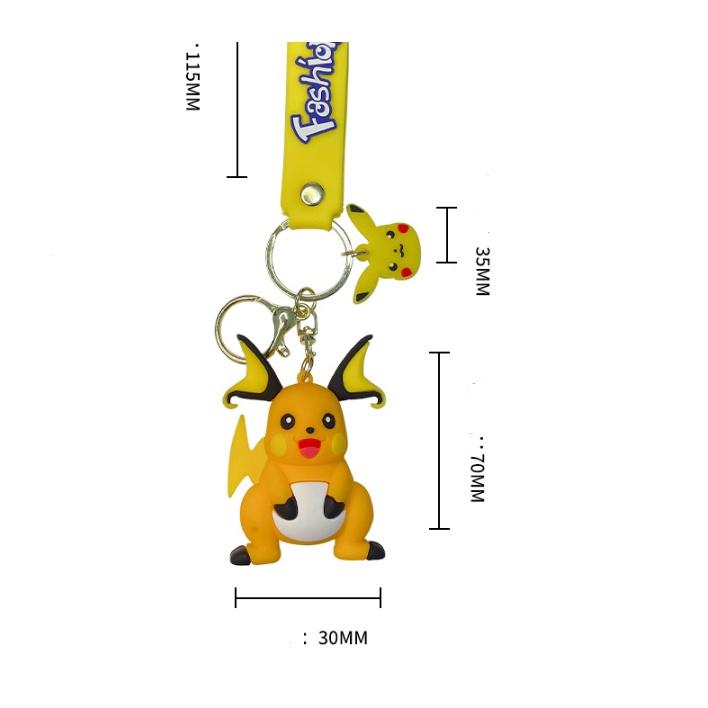Chìa móc khóa Anime pokemon raichu Pikachu 3 cấp