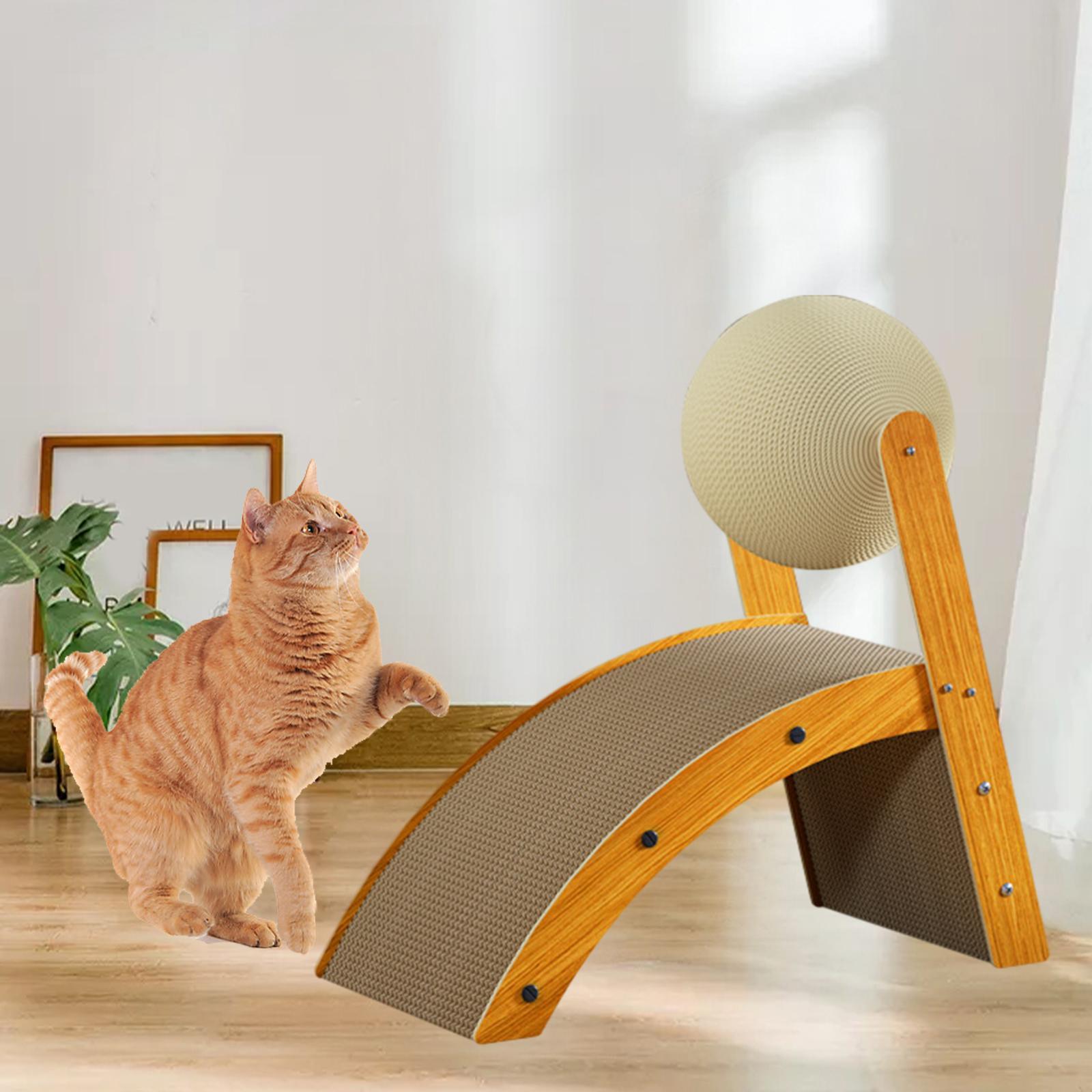Cat Scratch Pad with Rotatable Ball Cat Scratcher Toy Protect Furniture
