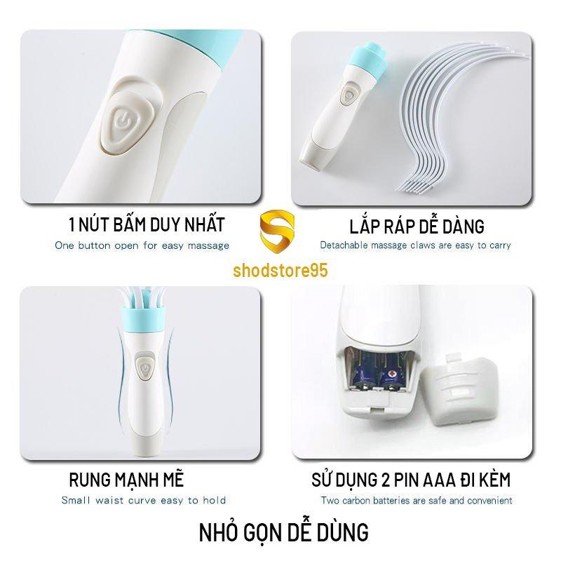 Máy mát-xa da đầu thiết kế bạch tuộc chăm sóc sức khỏe tiện lợi - Cây gãi đầu bạch tuộc rung thư giãn