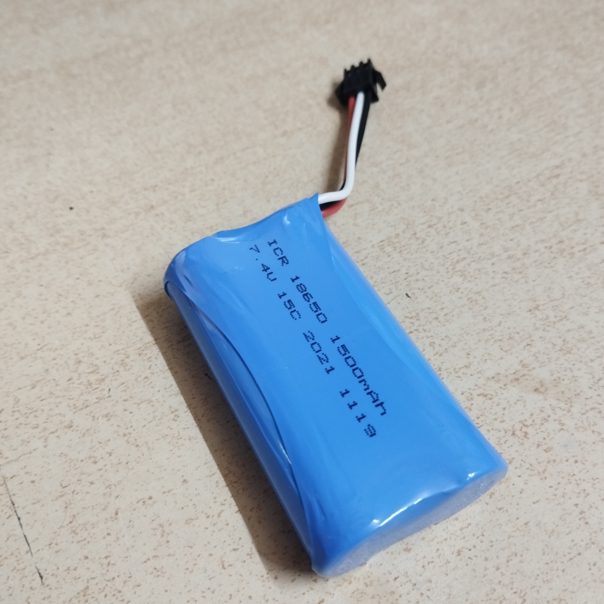 Pin sạc 2s 18650 7.4V 1500mAh chân cắm jack SM3P