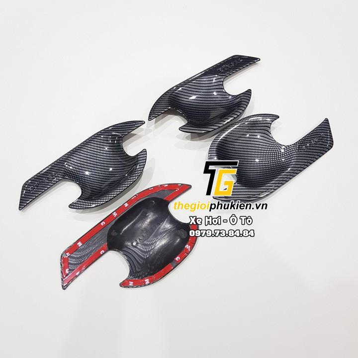 Bộ ốp tay nắm, ốp hõm cửa xe Ford Ranger - vân Carbon