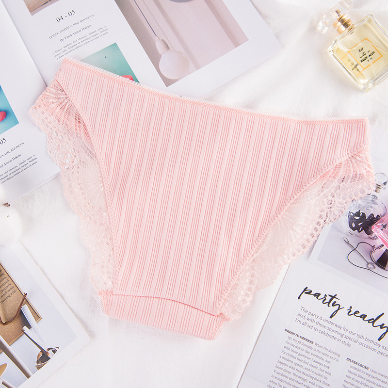 COMBO 5 QUẦN LÓT NỮ COTTON GÂN TĂM PHỐI REN 8908