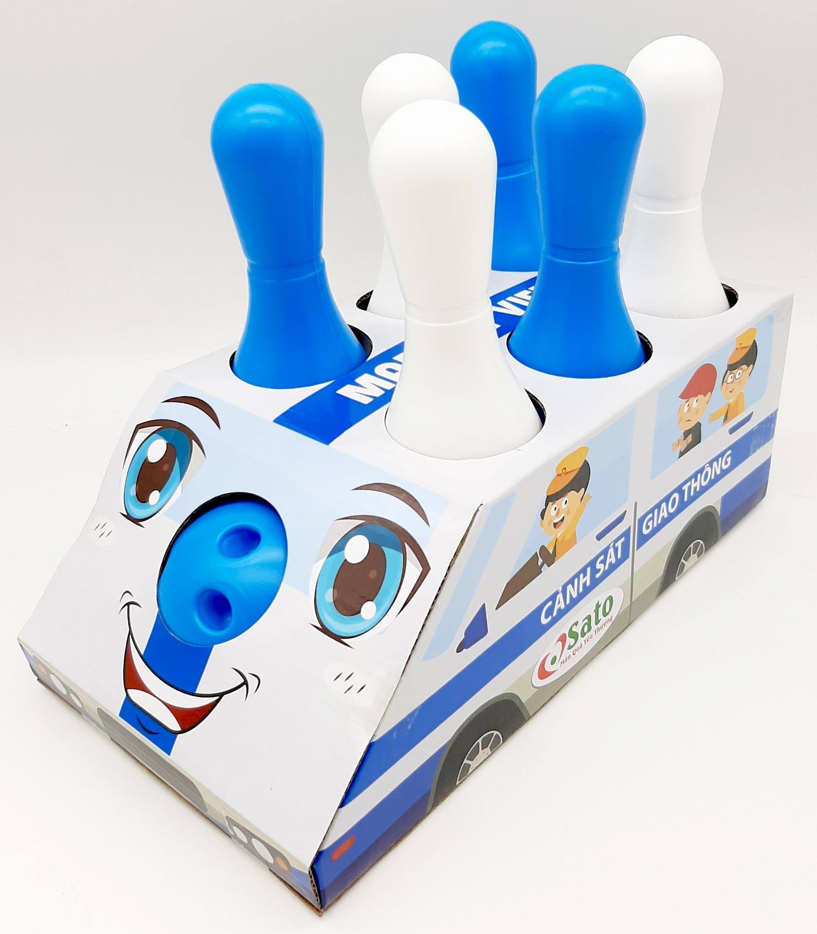 Bộ đồ chơi Bowling mô hình xe cảnh sát giao thông sato024