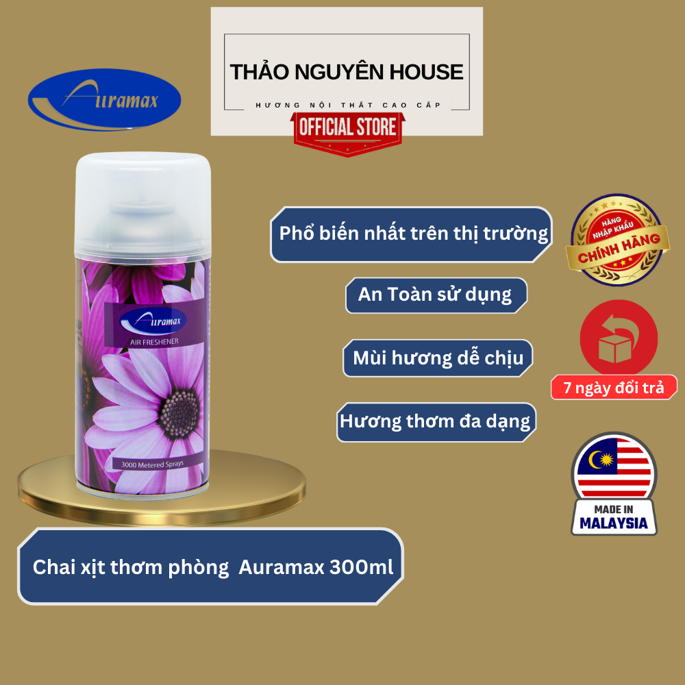Nước hoa xịt thơm phòng Auramax 300ml hương Lemon