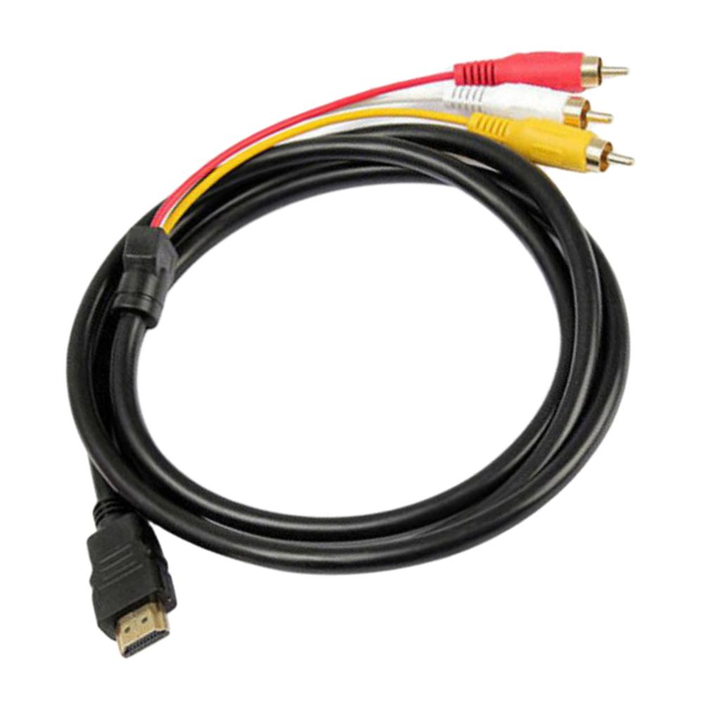 HDTV Male To 3 RCA Video Audio AV Component Cable Adapter