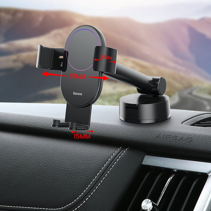 Gía đỡ điện thoại gắn taplo hoặc kính lái ô tô nhãn hiệu Baseus SUYL-JY01 - Khóa, mở tự động
