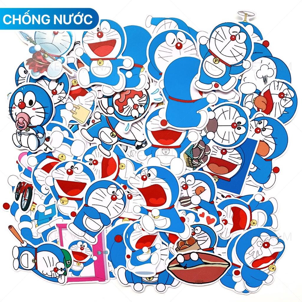 Sticker in hình Doraemon - Mèo Máy Thông Minh - Dán Trang Trí - Chất Liệu PVC Cán Màng Chất Lượng Cao Chống Nước, Chống Nắng, Không Bong Tróc Phai Màu