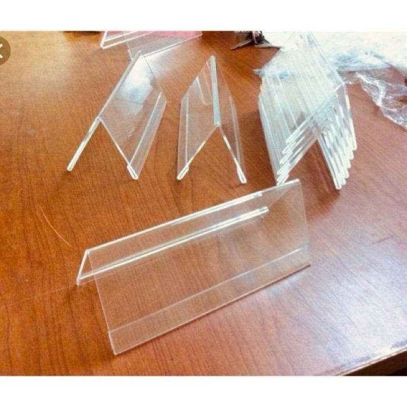 Combo 10 cái 8x20cm, Bảng chức danh mica, menu mica chữ A, bảng giá sản phẩm, tên sản phẩm đủ size ,
