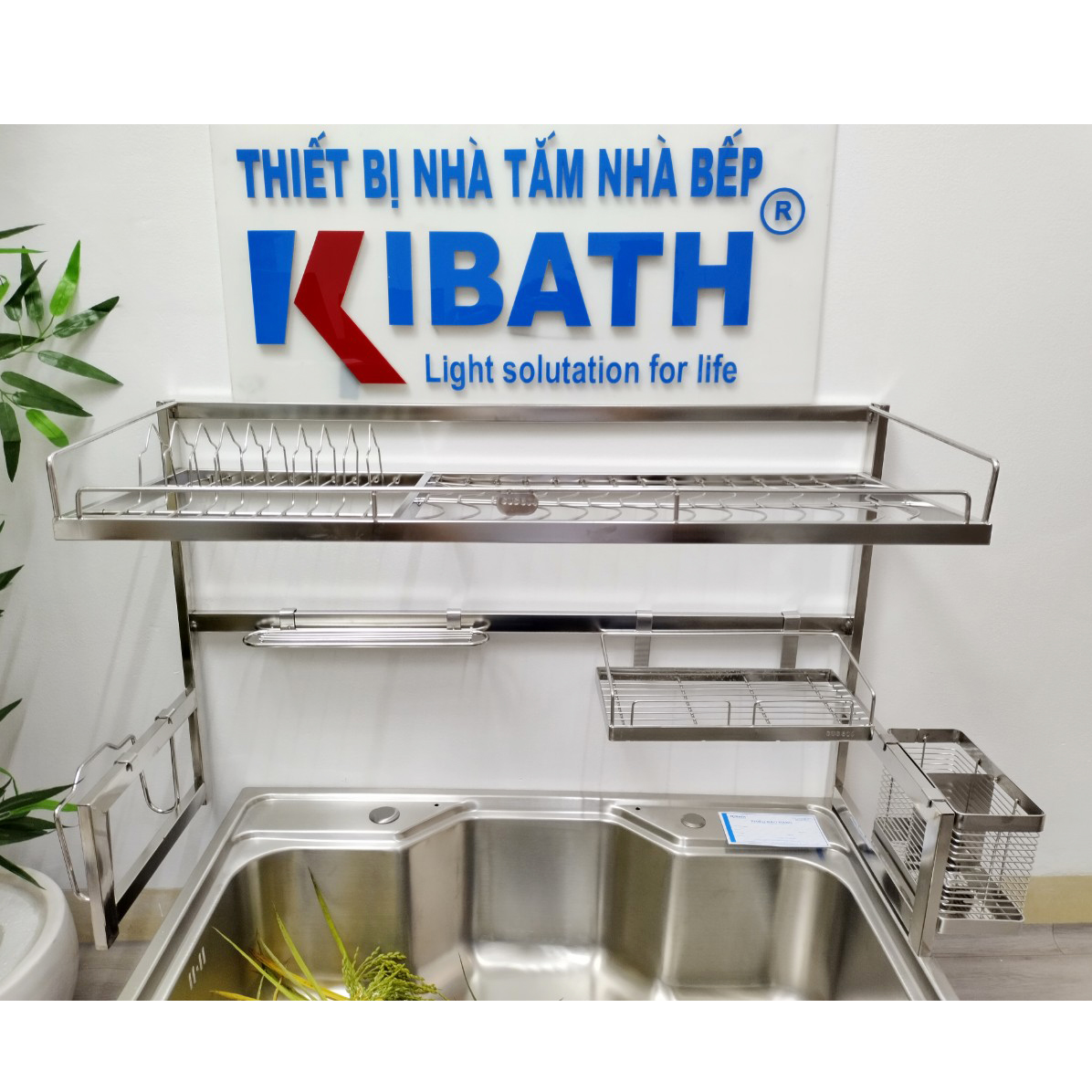 Kệ Úp Chén Trên Bồn Rửa Kibath Inox 304 1 Tầng, KB-909