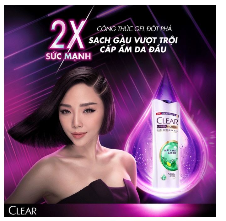 COMBO 2 Chai dầu gội Clear Bạc hà 900g