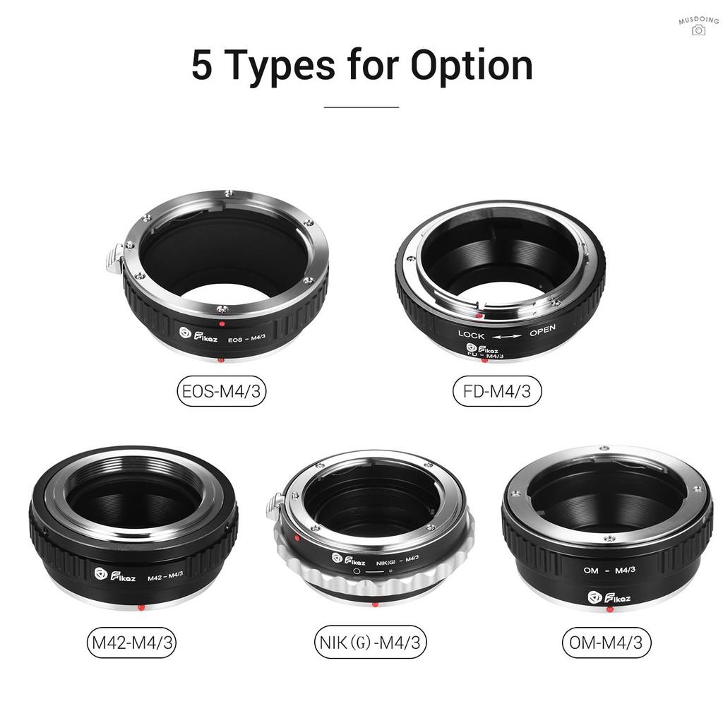 Fikaz OM-M4/3 Lens Mount Adapter Ring Aluminum Alloy Compatible with Olympus OM Mount Lens to Olympus Panasonic M4/3 Mic