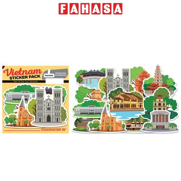 Bộ 12 Hình Dán Vietnamese Architecture - Die Cut Sticker Pack - Stickerfactory PACK0010