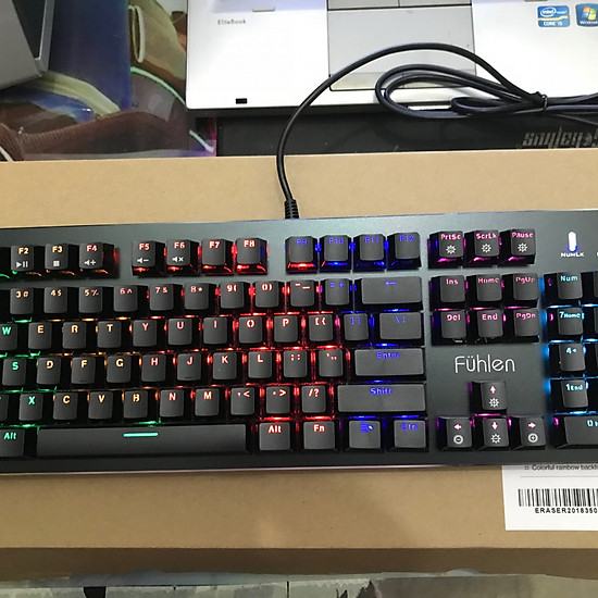 Bàn phím cơ gaming có dây Fuhlen G900l Led Rainbow Blue Switch tem Ninza - Hàng chính hãng