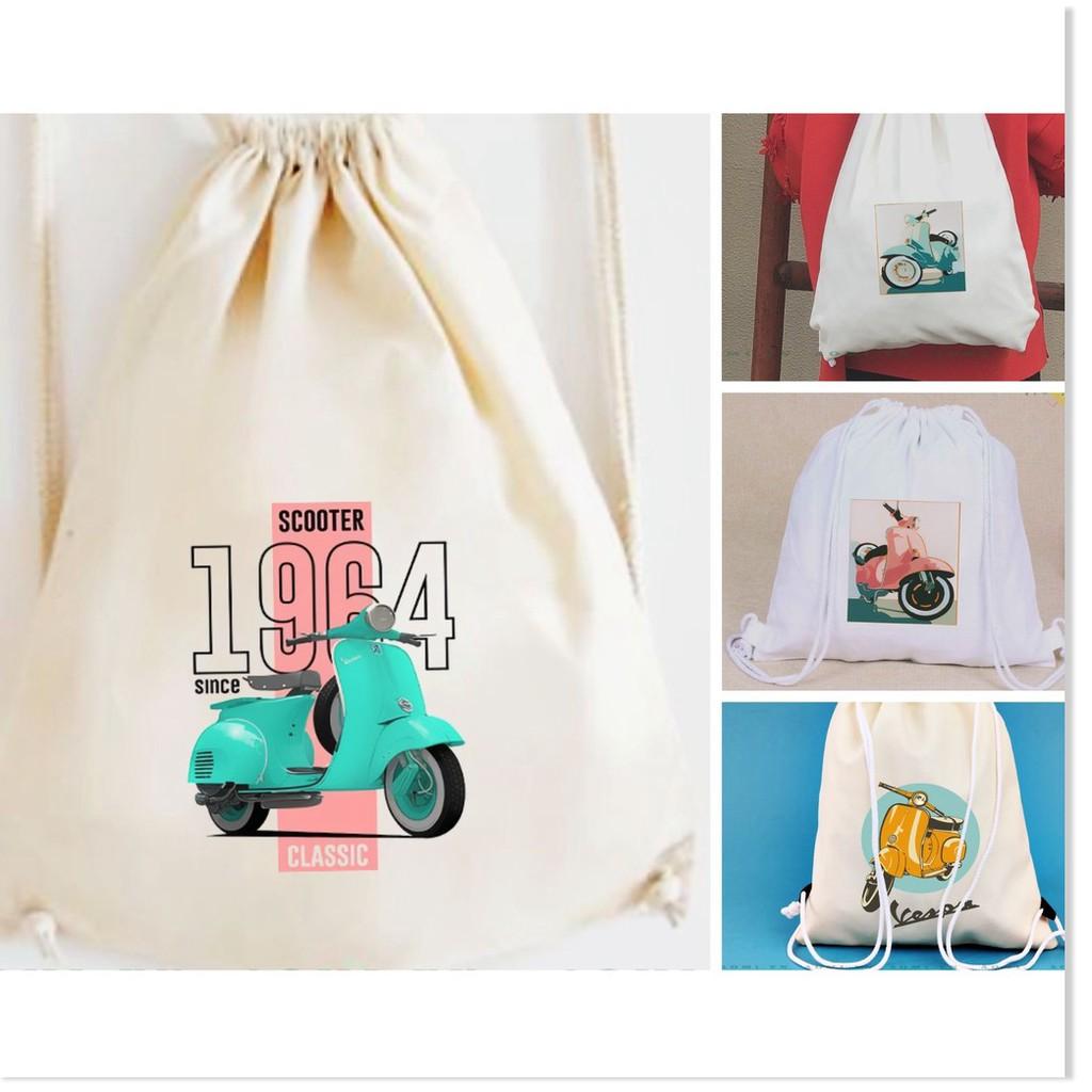 BALO VESPA MINI AOMIVN DÂY RÚT NHỎ XINH UNISEX CHẤT CANVAS THỜI TRANG CUTE XINH ĐẸP TIỆN ÍCH DẠO PHỐ DU LỊCH